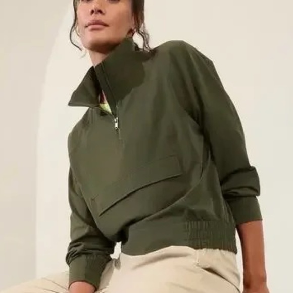 Athleta olive green 'Boundless Popover' jacket - Picture 2 of 11